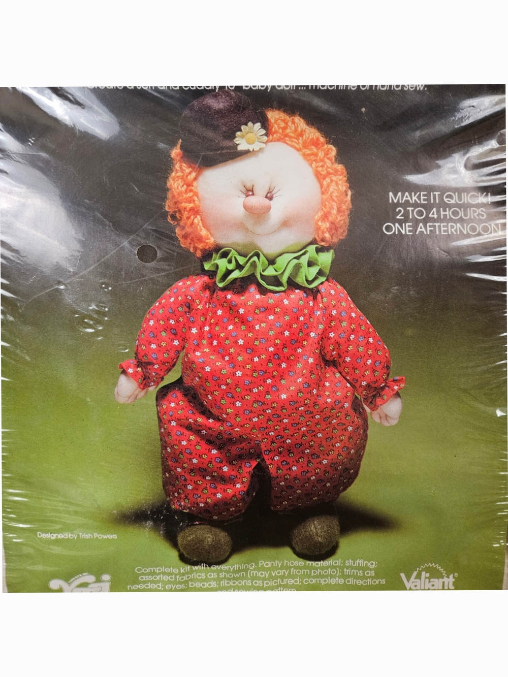 Vintage Sewing Kit 1980s Chuckles the Clown 16" Baby Doll Soft Sculpture - Picture 10 of 11